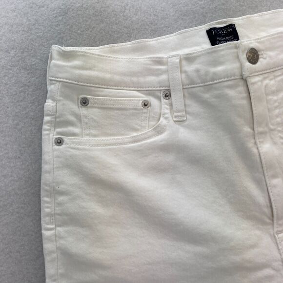 J.Crew Jeans Women's 31 High Rise Flare Crop White Denim‎ Signature Stretch NWT - Picture 3 of 14